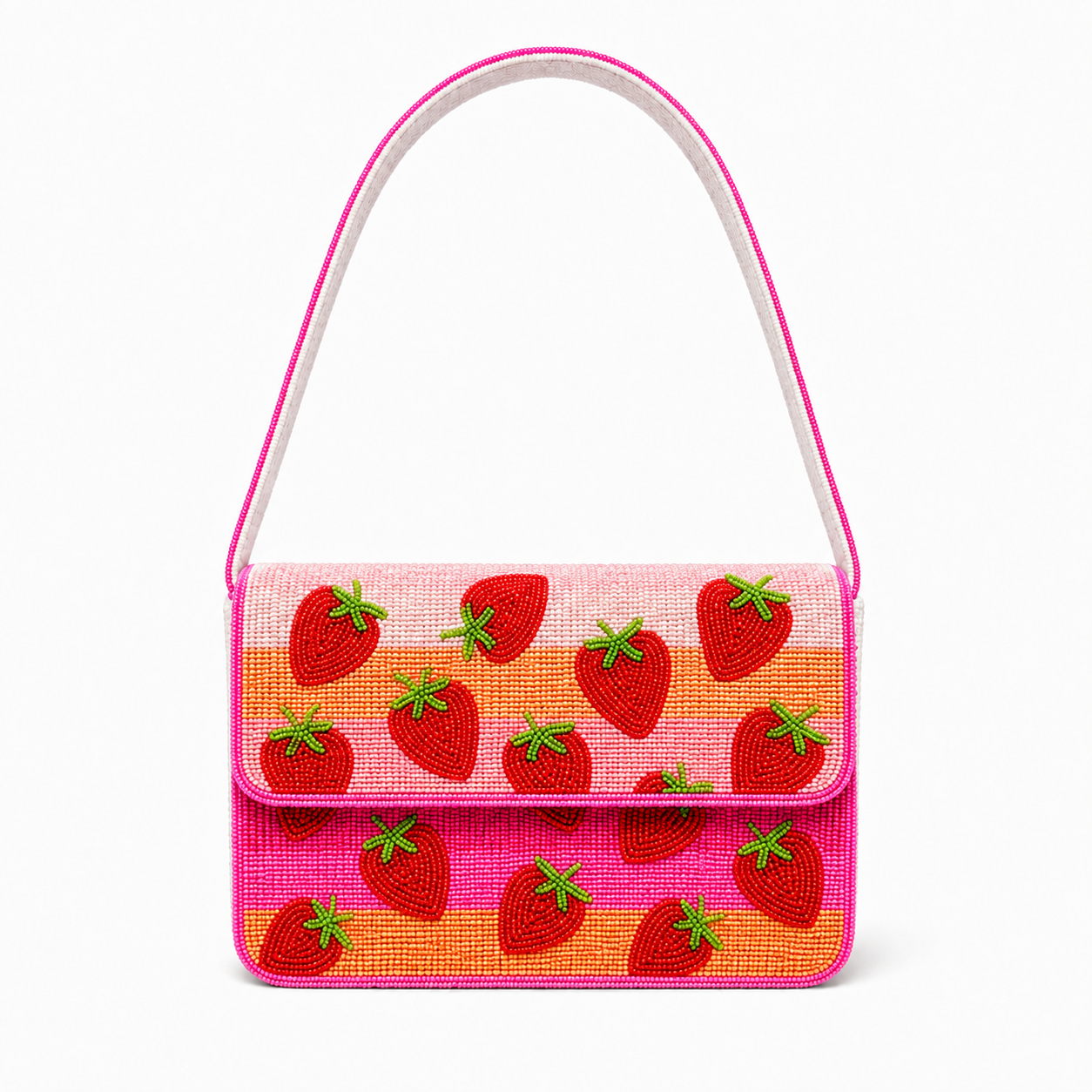 Handmade Strawberry Beaded Shoulder Bag