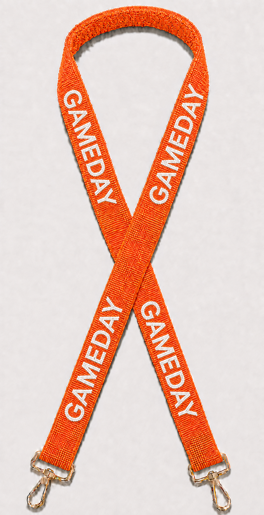 Gameday Orange & White Beaded Strap