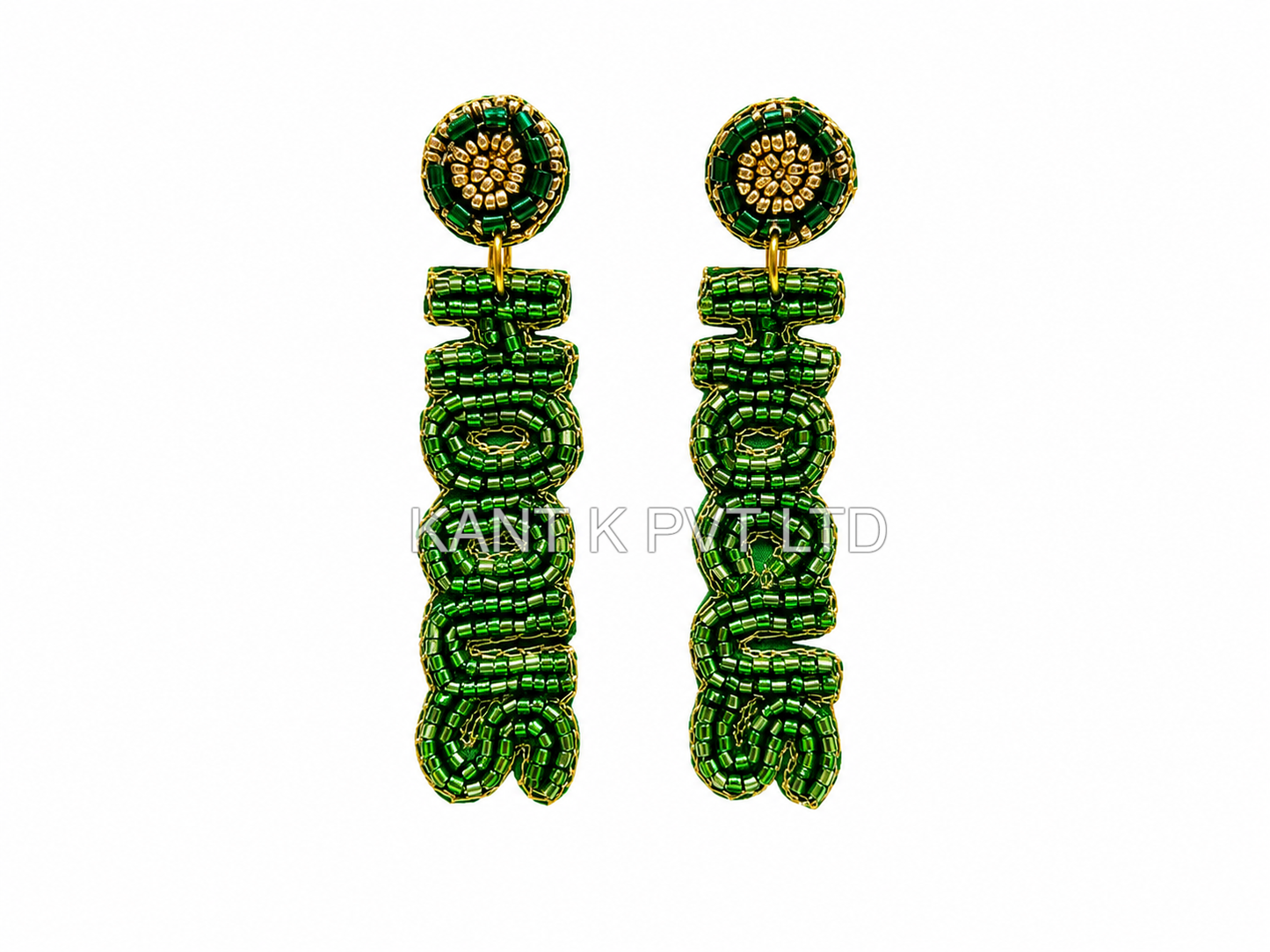 Hocus Halloween Green Beaded Statement Earrings