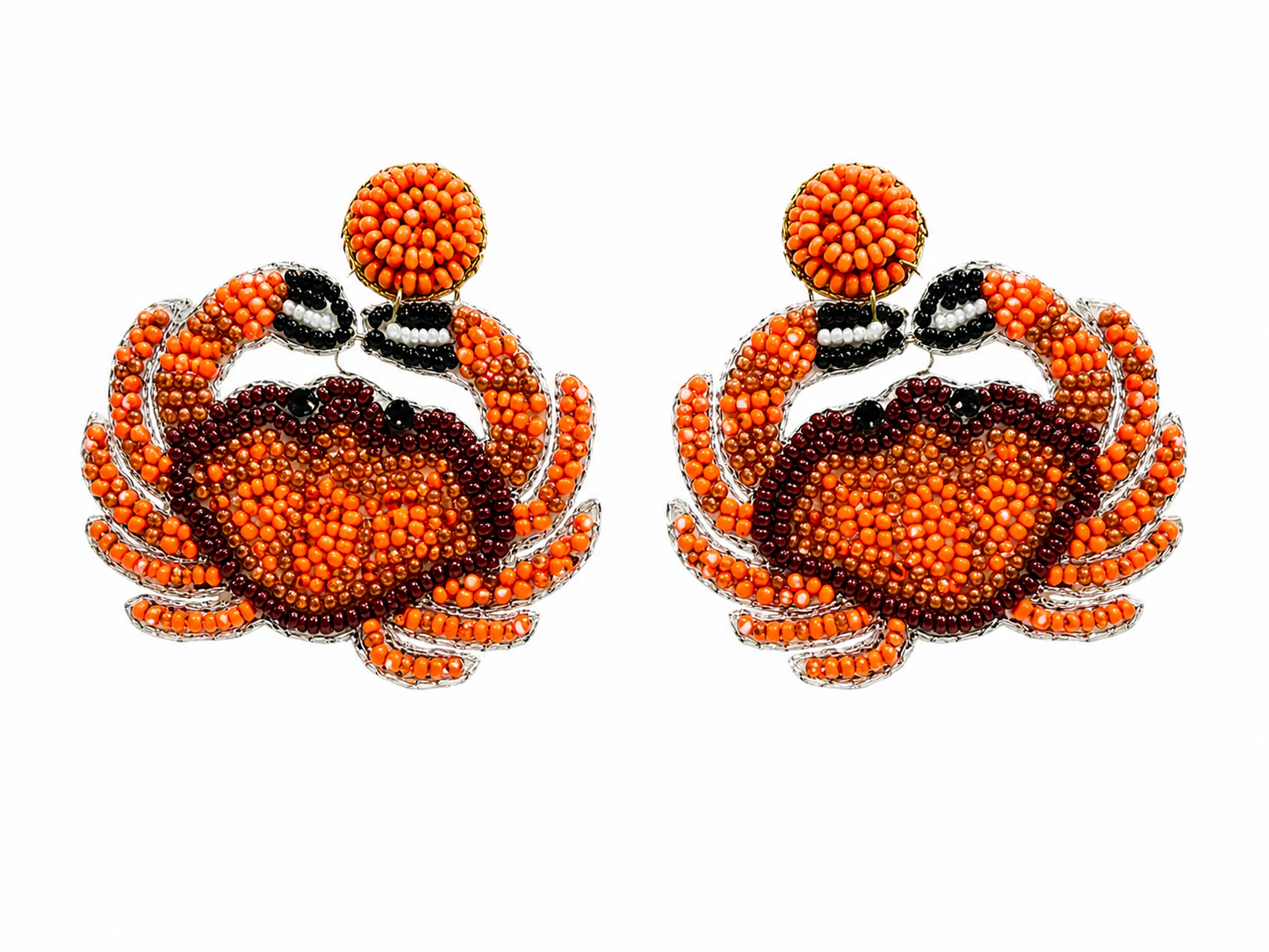 Handmade Crab Beaded Earrings Cute Ocean Jewelry