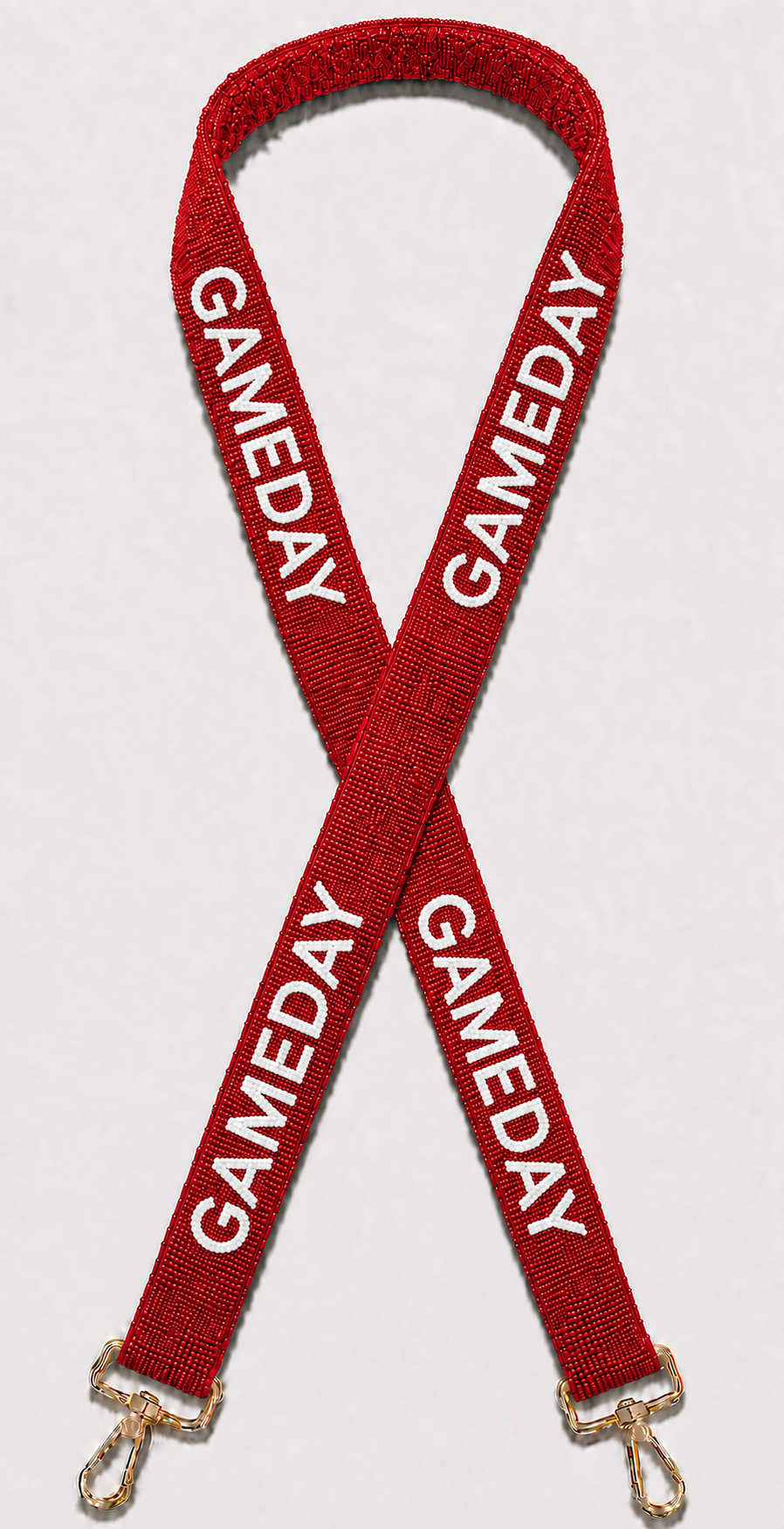 Gameday Red & White Beaded Strap