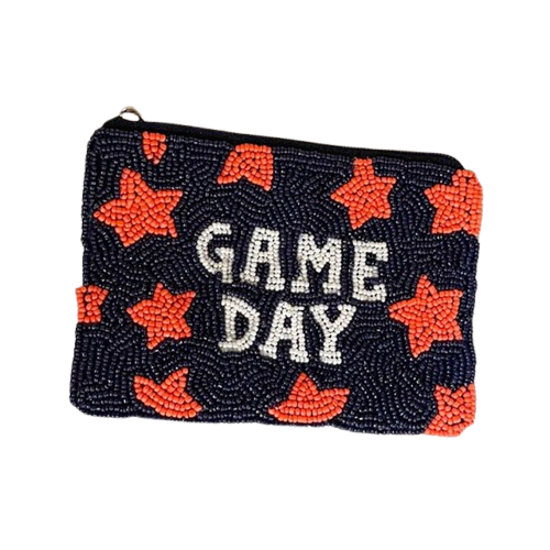 Gameday Navy Blue and Orange Coin Purse