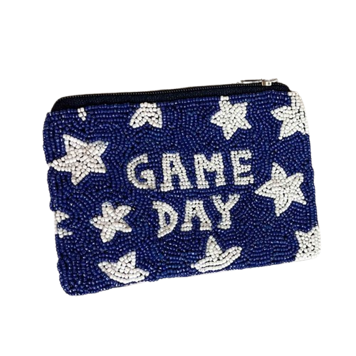 Gameday Blue & White Coin Purse