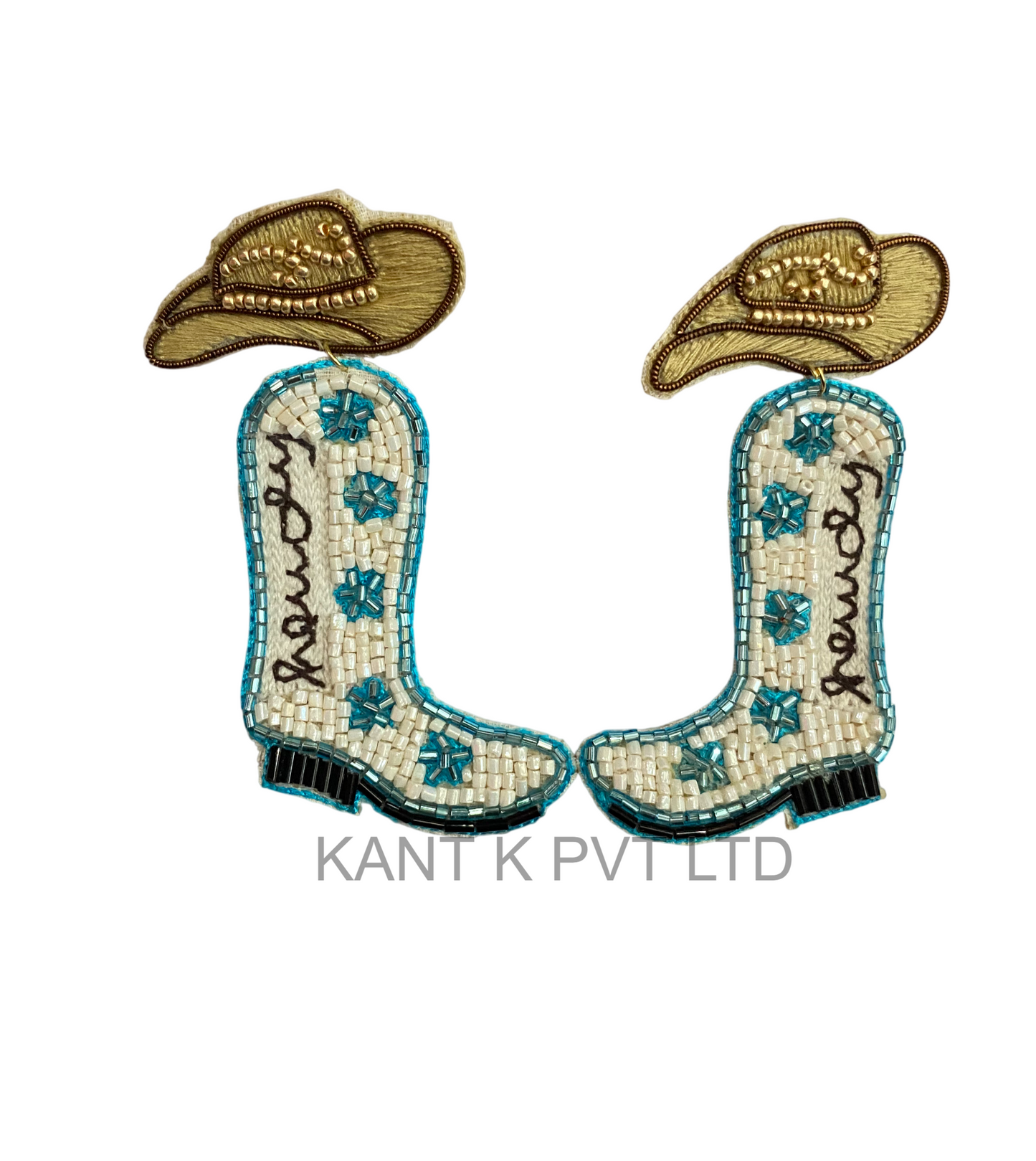 Handmade Western Soul Cowboy Boot Beaded Earrings