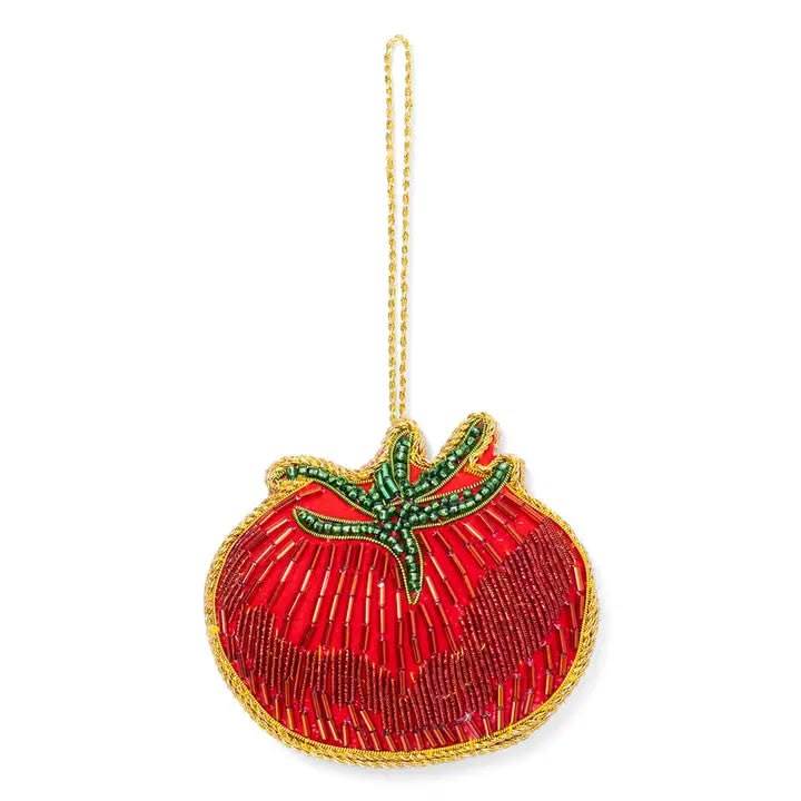 Handmade Beaded Tomato Ornament