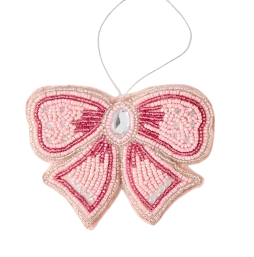 Handmade Beaded Bow Ornament