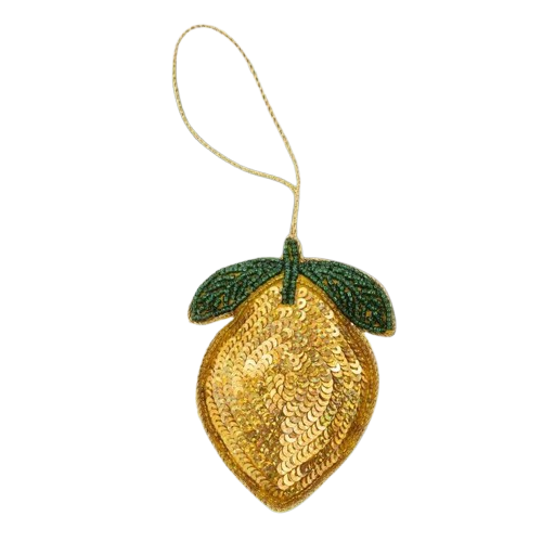 Handmade Beaded Lemon Ornament