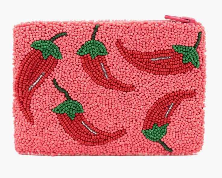 Pepper Beaded Pouch Handcrafted Decorative Coin & Essentials Pouch