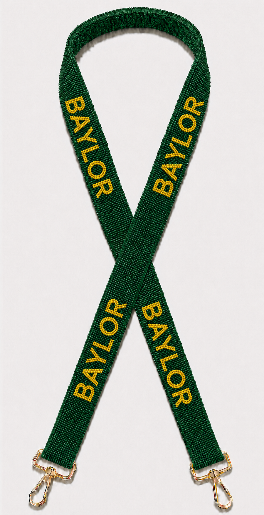 Baylor Gameday Beaded Strap Green & Yellow College Football Bag Strap
