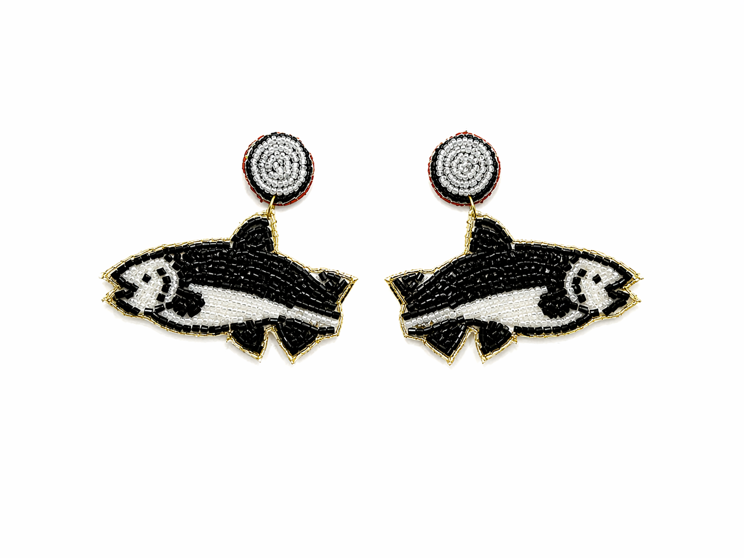 Fish Shape Multicolor Beach Beaded Earrings Handmade Boho Statement Dangle Earrings
