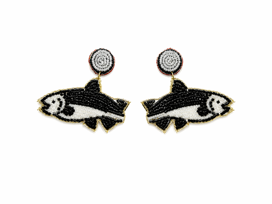 Fish Shape Multicolor Beach Beaded Earrings Handmade Boho Statement Dangle Earrings