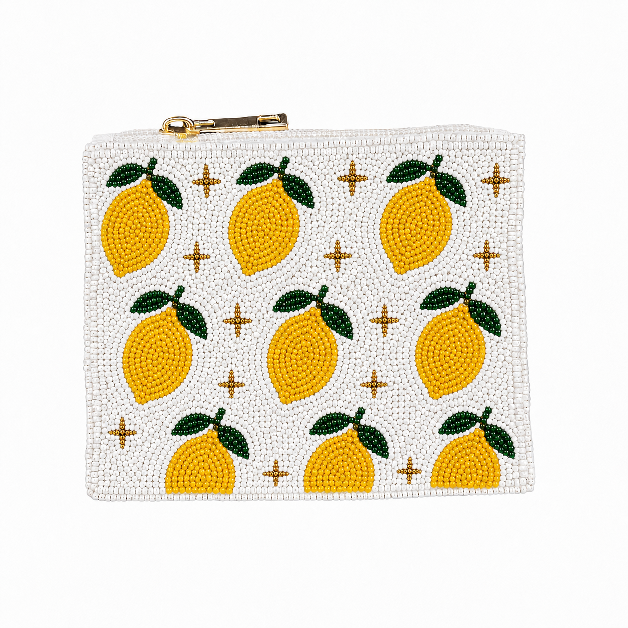 Lemon Beaded Coin Purse Handmade Fruit-Inspired Mini Pouch