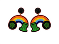 St Patrick's Day Rainbow Beaded Earrings