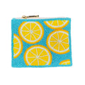 Lemon Summer Beaded Coin Purse Handmade Citrus Beaded Pouch