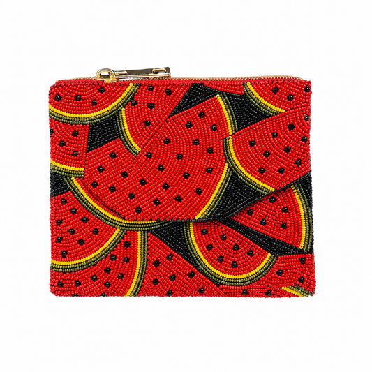 Watermelon Beaded Coin Purse Handmade Cute Summer Wallet for Coins