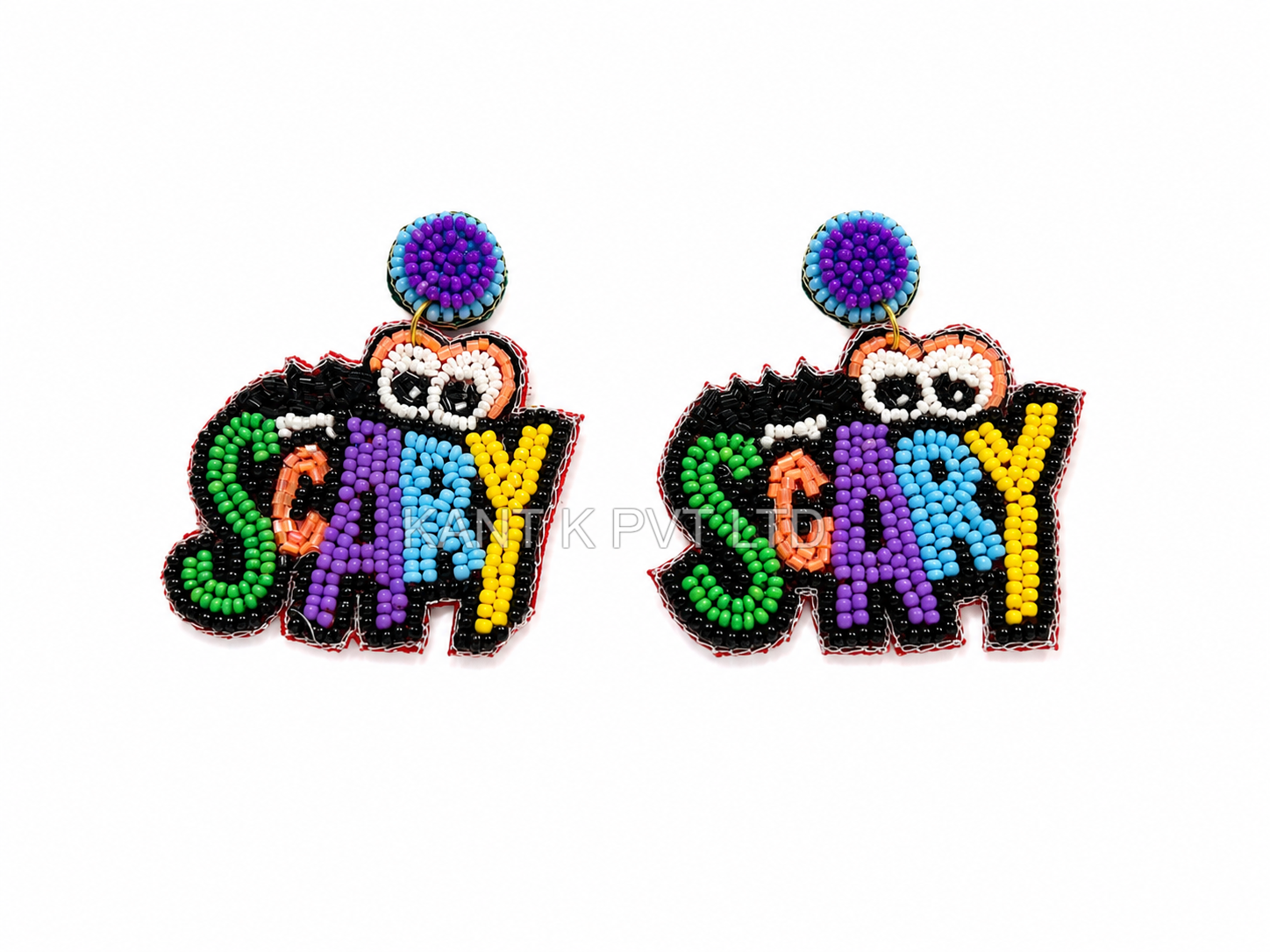 Spooky Charm Beaded Halloween Drop Earrings