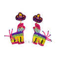 Handmade Colorful Mexicans Pinata shape Beaded & Sequin Earrings