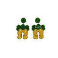Handmade Yellow & Green Beaded Drop Earrings