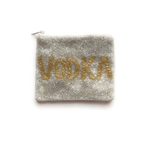 Vodka Theme Beaded Coin Pouch