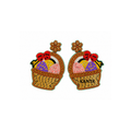 Handmade Beaded Basket-Shaped Dangle Earrings