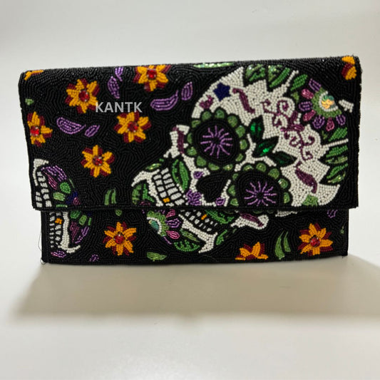 Halloween Beaded Clutch Spooky & Stylish Handmade Bag