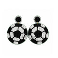 Handmade Soccer Ball Beaded Soccer Earrings