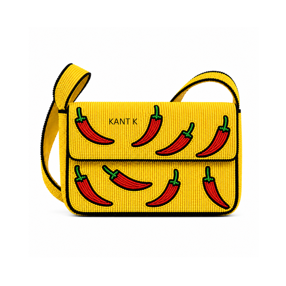 Red Chilies Beaded Handcrafted Bag