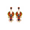 Handmade Lobster Beaded Earrings