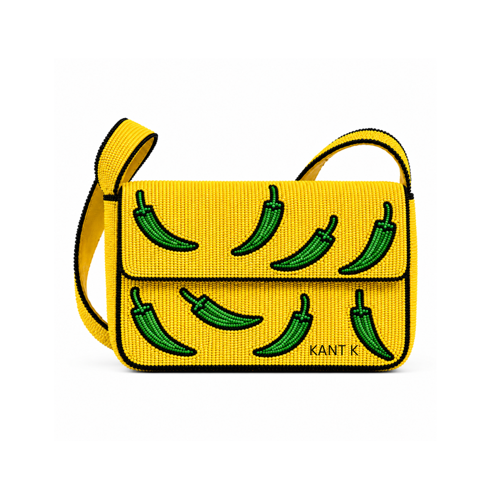 Green Chilies Beaded Handcrafted Bag