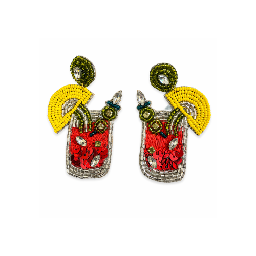 Beaded Cocktail Statement Earrings