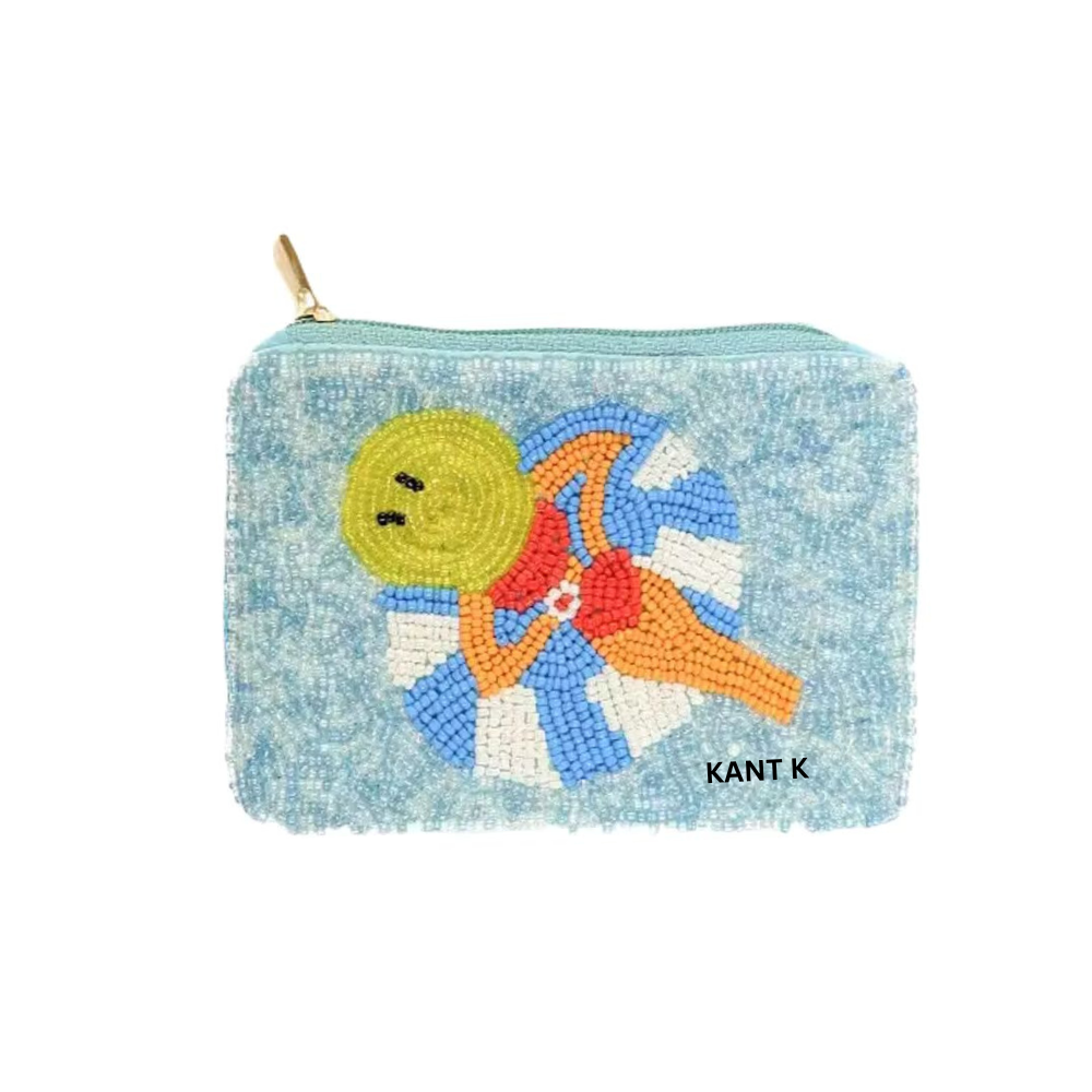 Colorful Pool Float Beaded Coin Purse Cute Summer Accessory