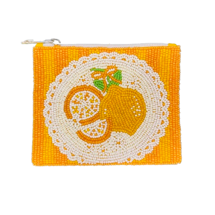 Handmade Beaded Coin Purse Fresh & Fruity Mini Pouch
