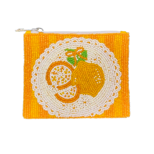 Handmade Beaded Coin Purse Fresh & Fruity Mini Pouch