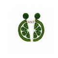 Handmade Lime Slice Seed Bead Earrings