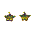 Hand-Beaded Mardi Gras Masquerade Mask Drop Earrings