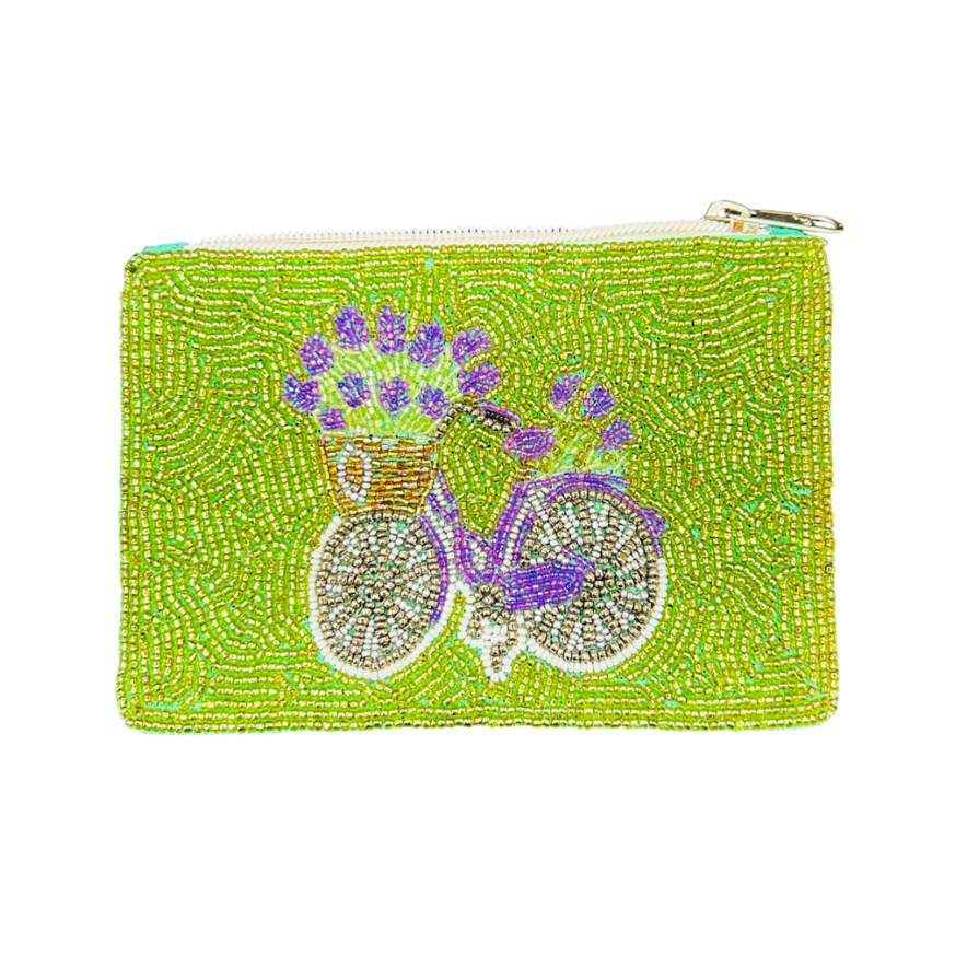 Handmade Beaded Bicycle Coin Purse