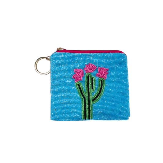 Handmade Cactus Beaded Coin Purse