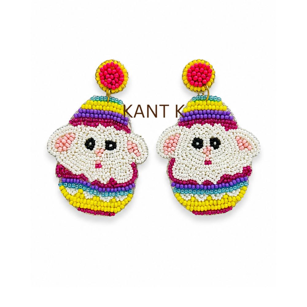 Handmade Easter Beaded Drop Earrings