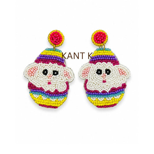 Handmade Easter Beaded Drop Earrings