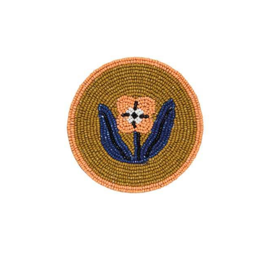 Set of 4 Handmade Beaded Coaster Decorative Cup Mat for Home