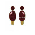 Handmade Beaded Stud Earrings Red Pink Ice Cream Design