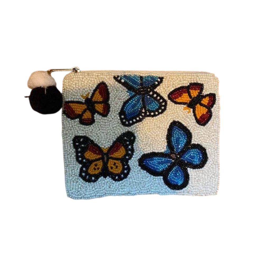 Handmade Beaded Butterfly Coin Purse