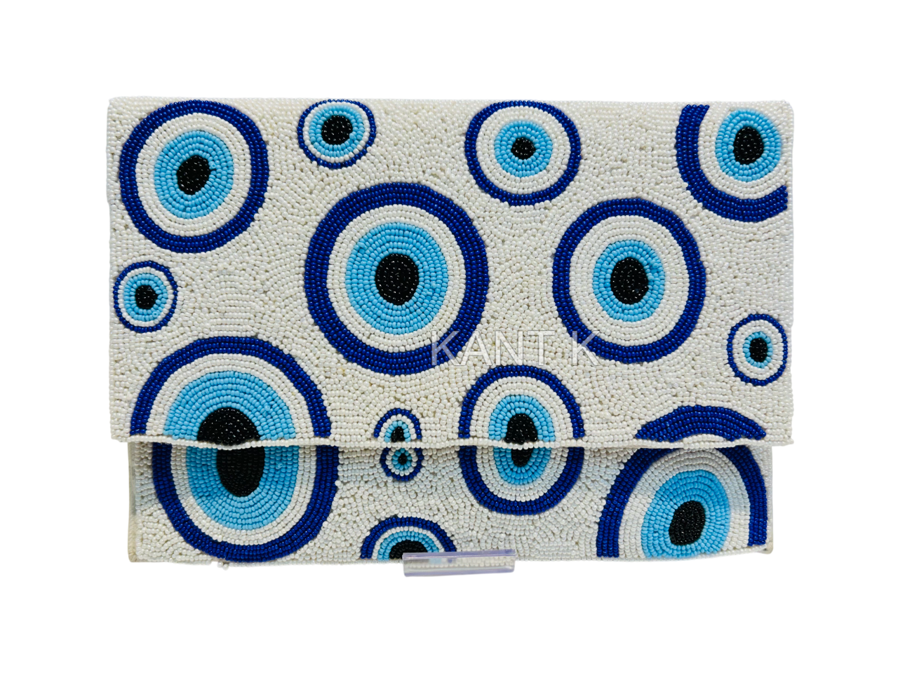 Evil Eye Beaded Clutch Handcrafted Boho Chic Statement Evening Bag