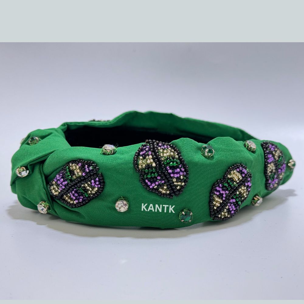 Handmade Mardi Gras Beaded Headband Colorful, Festive Accessory for Celebrations