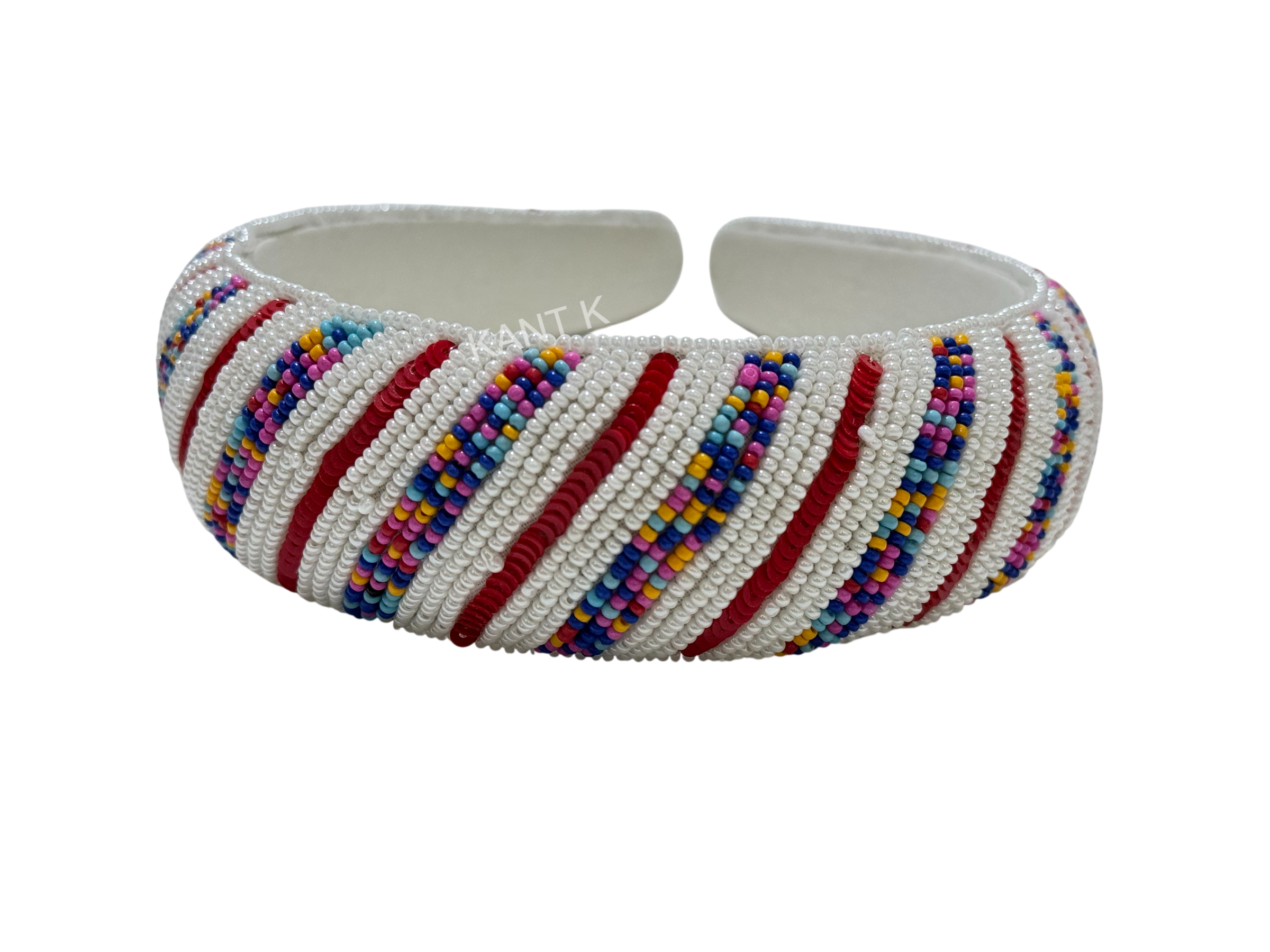 Boho Multicolor Beaded Headband Handmade Ethnic Hair Accessory for Women