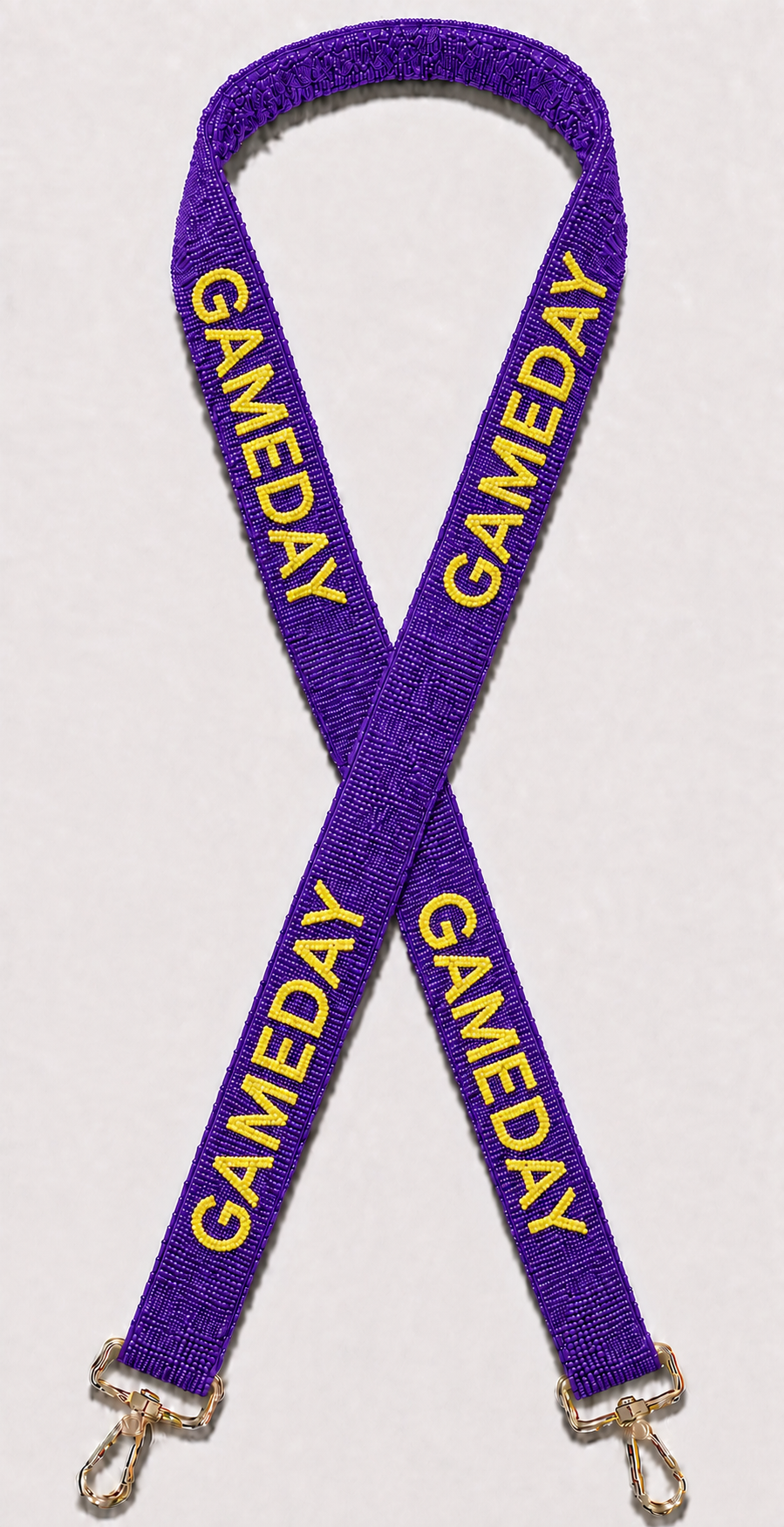 Purple & Yellow Gameday Beaded Wristlet Strap