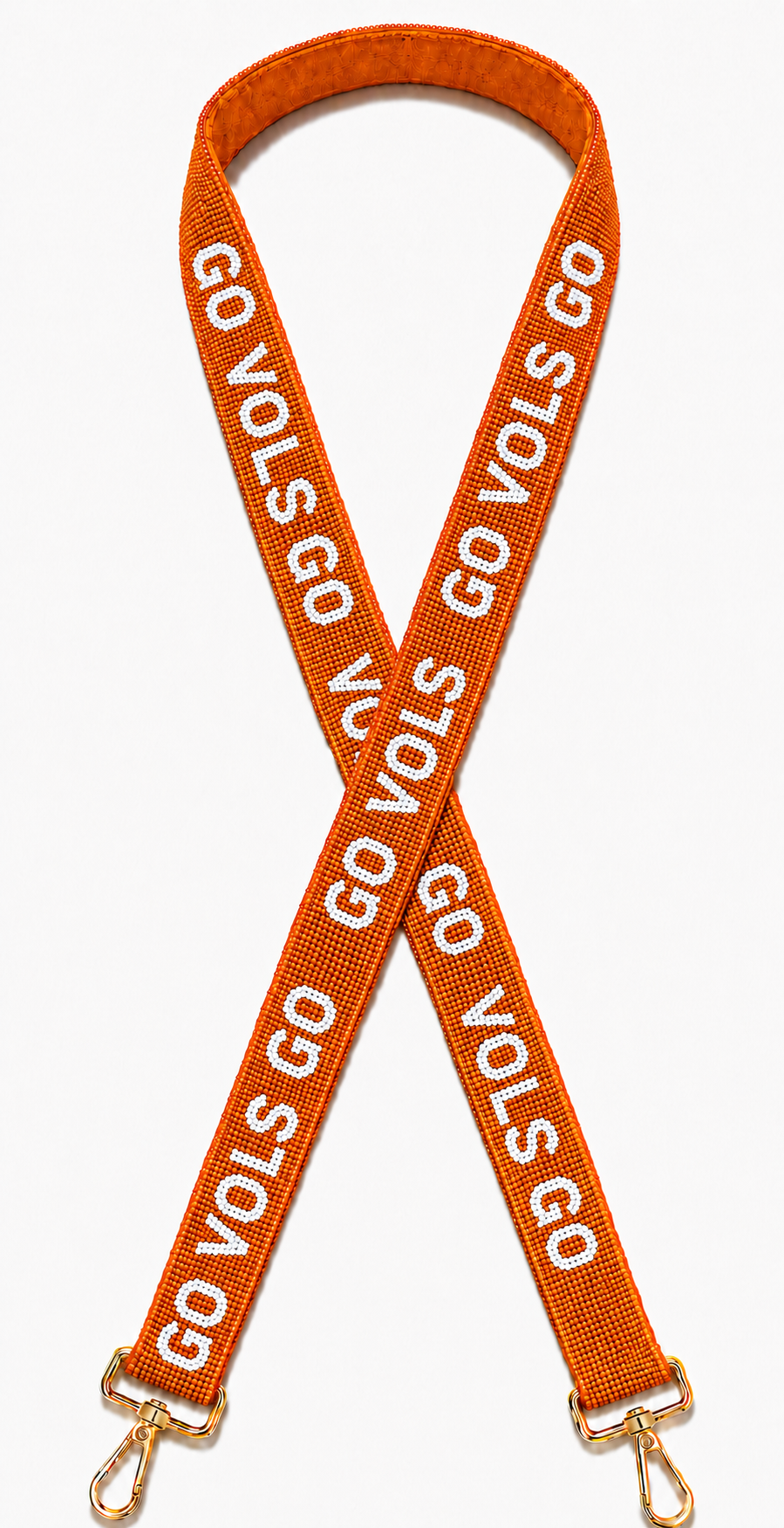 GO VOLS GO Gameday Beaded Bag Strap Handmade Orange & White Beaded Purse Strap