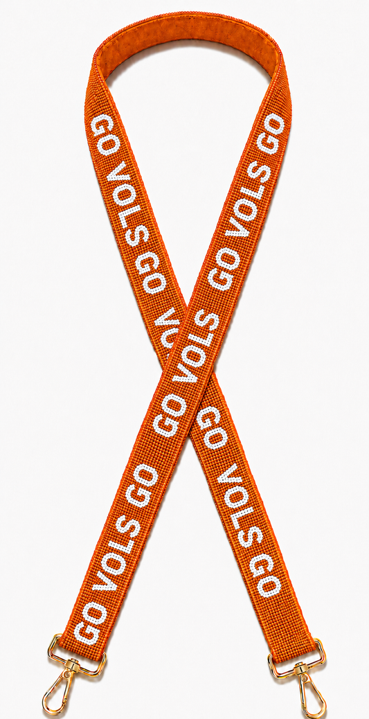 GO VOLS GO Gameday Beaded Bag Strap Handmade Orange & White Beaded Purse Strap