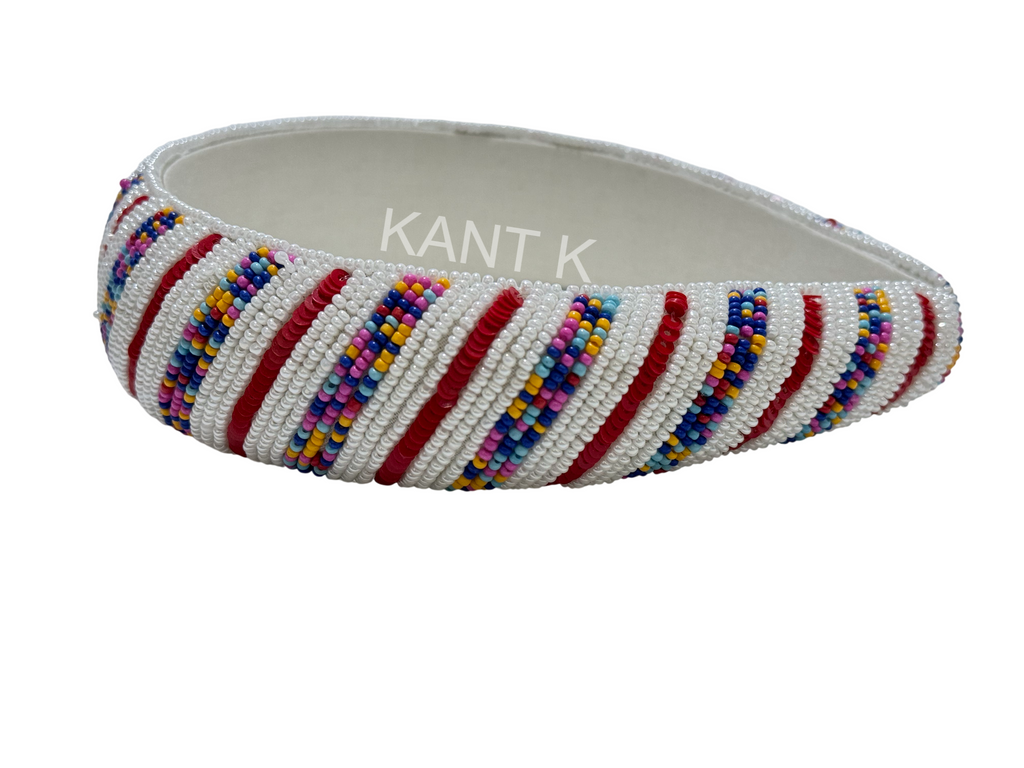 Boho Multicolor Beaded Headband Handmade Ethnic Hair Accessory for Women