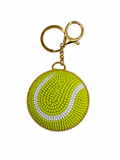 Handmade Tennis Ball Beaded Keychain